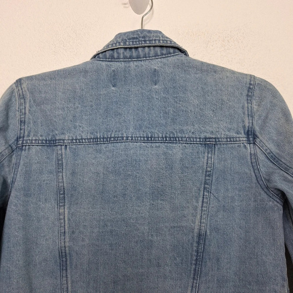 Cupcakes & Cashmere Grunge Affleck Embroidered Stars Frayed Denim Jacket Size S - Picture 9 of 12